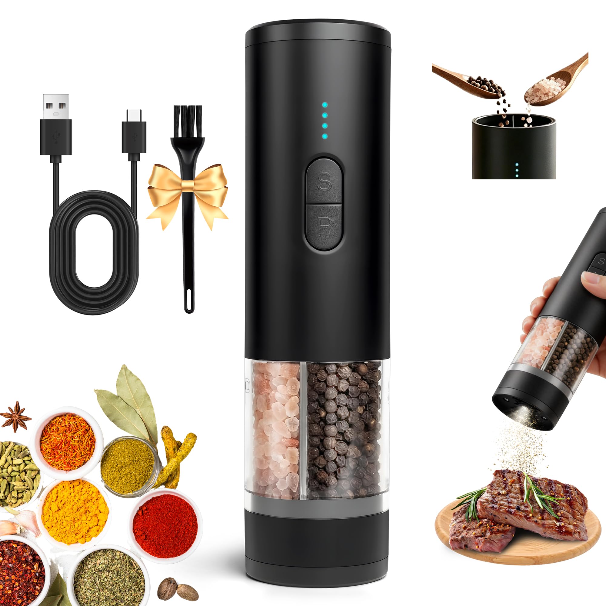 Amazon.co.jp: BeanzTrip【2026 年 新登場 二槽式研磨器！】電動